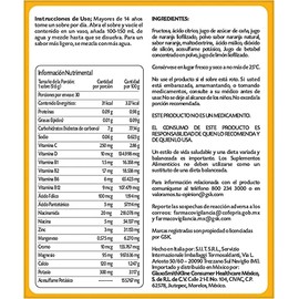Emergen-C Suplemento Alimenticio Polvo Efervescente Sabor Naranja Caja con 10 sobres