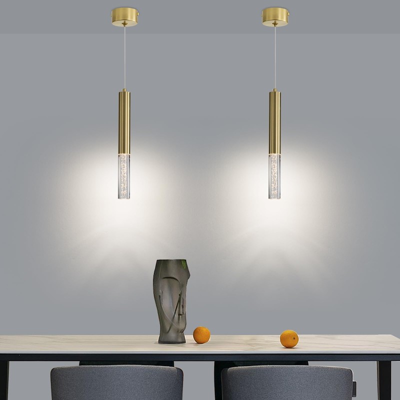 Mikeru 2 Pack Cylinder Ceiling Suspension Pendant Light, 3 Color