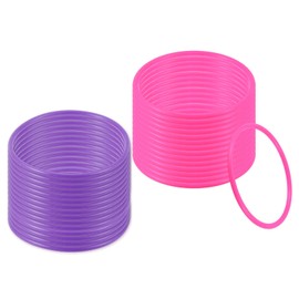 PATIKIL 6" Plastic Ring-Toss Rings for Bottles, 30 Pack Carnival Rings Plastic Hoops for Speed and Agility Practice Outdoor Party Favor, Pink/Purple