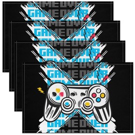Gaming Placemat for Kitchen Dining Kids Gamer Placemats Set of 4 for Kids Boys Game Table Decoration Table Place Mats Modern Game Console Controller Place Mats Gamepad 45X30cm
