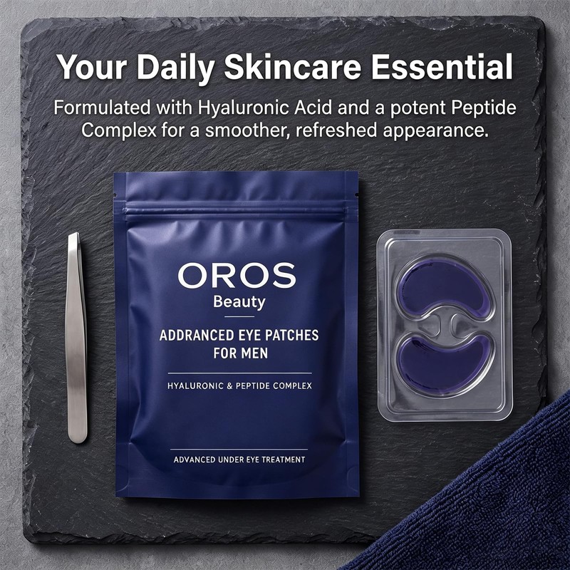 OROS Eye Patches for Men, 10 Pieces, Hyaluronic Acid &