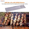 Hakka Stainless Steel Barbecue Skewers, 23" Heavy Duty Metal Skewers