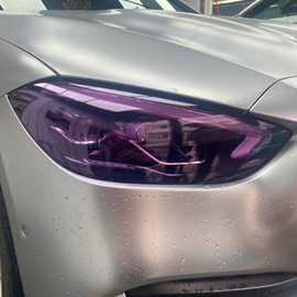 fangfei 12 by 48 inches Self Adhesive Auto Car Tint Headlight Taillight Fog Light Vinyl Smoke Film Sheet Sticker Cover (Purple)
