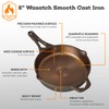Backcountry Iron 8 Inch Smooth Wasatch Pre-Seasoned Round Cast Iron