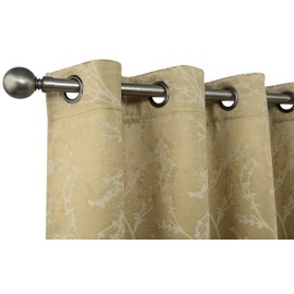 GoodGram 2 Pack Arbor Contemporary Floral Chic Heavy Duty Thermal Room Darkening Curtain Panels - Assorted Colors & Sizes (Taupe/Gold, 84 in. Long)