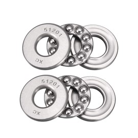 sourcing map 2 pieces miniature thrust ball bearings 51201 12 mm x 28 mm x 11 mm chrome steel with washer