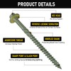 [Pack of 100] #14 x 6 Wood Structural Screws, Green