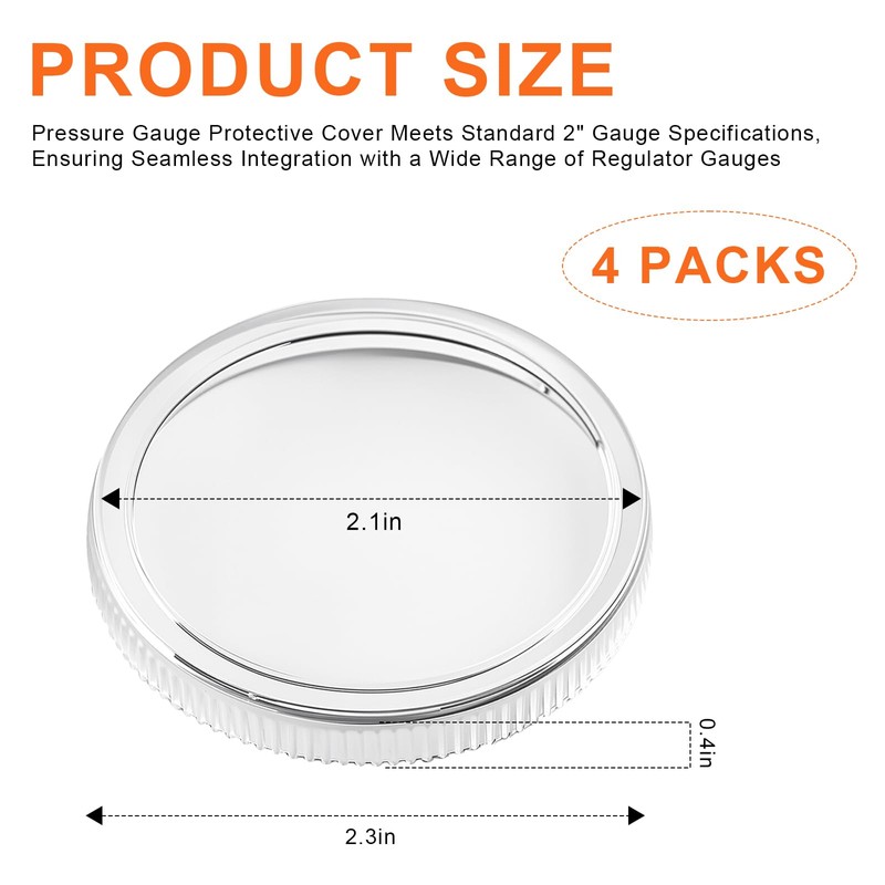2" Clear Replacement Regulator Gauge Lens/Cover – Durable 1/4 Turn