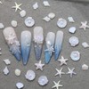 3D Nail Charms Summer Beach 2Boxe Aurora Bianco Blu Stella