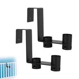 BOXOB 2pcs Pool Pole Hangers, Heavy-Duty Pool Equipment Hooks for Nets Skimmers Brushes Swimming Pools Tool Holder Fence Hooks for Hanging Poles & Accessories