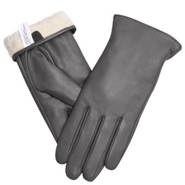 Vislivin Touch Screen Winter Gloves Women Leather Gloves Warm Texting Driving Glove Grey M
