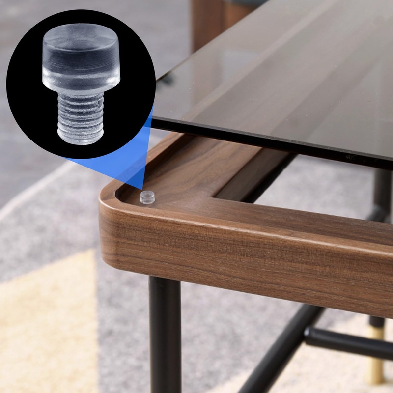 ANCIRS 56 Pcs Glass Top Table Bumpers with Stem, Anti