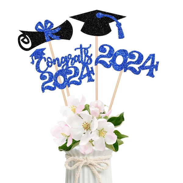 12 PCS Double Sided 2024 Graduation Party Centerpiece Sticks for