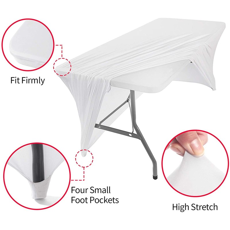 Newthinking 6ft Spandex Fitted Tablecover, Washable Rectangular Stretch Trestle Table