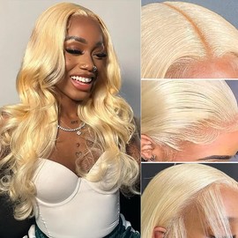 Jewhaut 13x6 613 Lace Front Wig Human Hair 200% Density Blonde Wig Human Hair Body Wave HD Lace Frontal Wigs Human Hair for Women Pre Plucked Blonde Wig 22 Inch