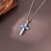 AOBOCO Cross Butterfly Necklace 925 Sterling Silver Wooden Shaped Cross