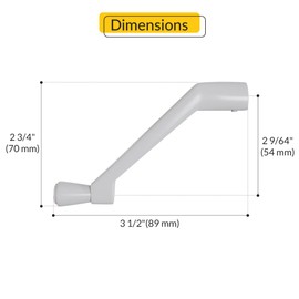 BRIXWELL Truth Operator Long Crank Handle, Zinc, 3 1/2" Length, Fits Truth 11"-32" Spline, Ideal for Casement Window Operators, Durable White Finish, Easy Replacement, Heavy-Duty Handle