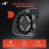 A-Premium Right Passenger Side Heated Mirror Glass with Backing Plate