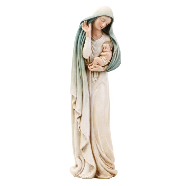 Roman Joseph's Studio Madonna with Child Figure, Renaissance Collection, 12" H, Resin and Stone, Religious Gift, Decoration, Collection, Durable, Long Lasting