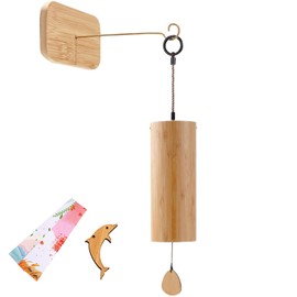 HEYOUTH Wind Chime, Bamboo Wind Chime, Wind Chime for Outdoor Hanging, Sound Chime Garden, Weatherproof, for Sound Healing Meditation and Soothing Emotions (Wind)