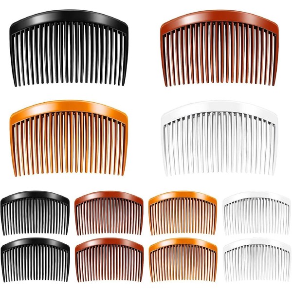 12 Peinetas Para Cabello Mujer, Set de Peinetas en Negro,