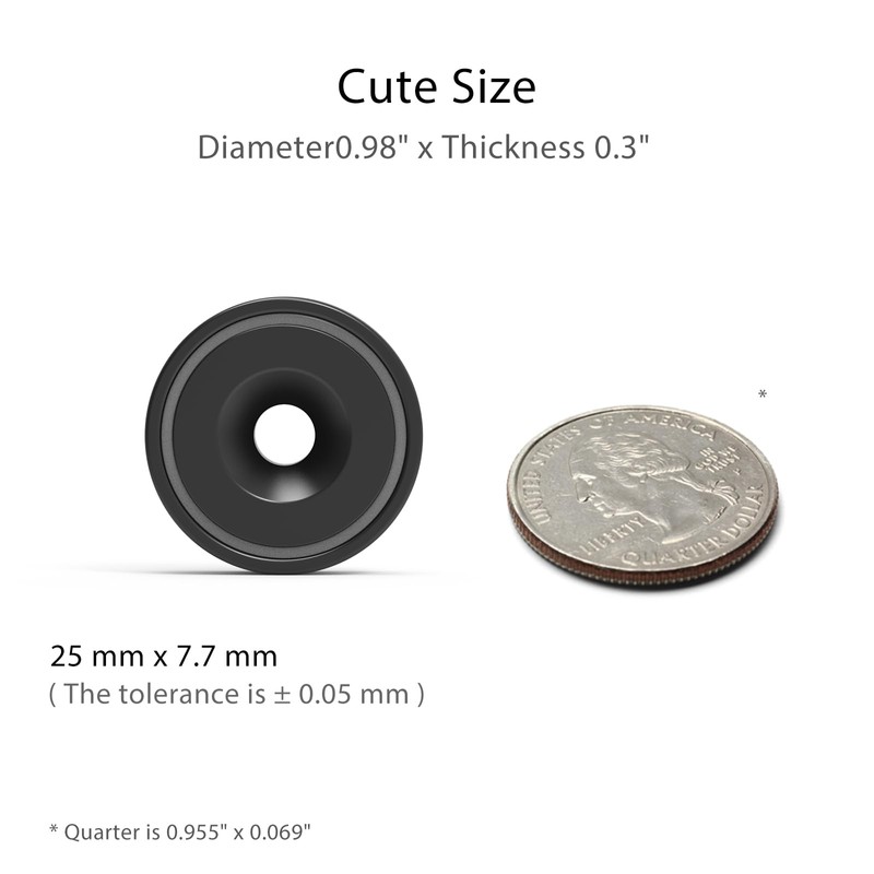 Neodymium Round Black Base Cup Magnets 40 lbs Pulling Force