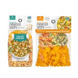 Anderson House Frontier Soups Combo Pack: (1) Colorado Campfire Chicken Stew, 7 oz and (1) Connecticut Cottage Chicken Noodle. 4.25 oz