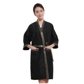 FRCOLOR Non-Stick Hair Salon Gown Barbershop Robe for Hair Cutting Lightweight Breathable Fits Stylish Floral Pattern Machine Washable Kimono for Professionals