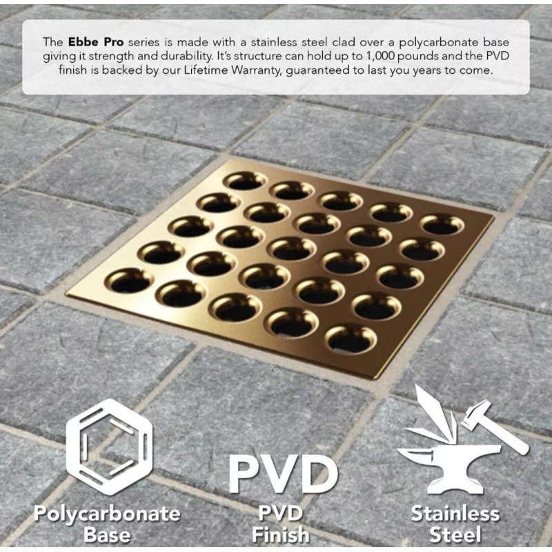 Ebbe America E4408 PRO Drain Cover - Brushed Bronze -