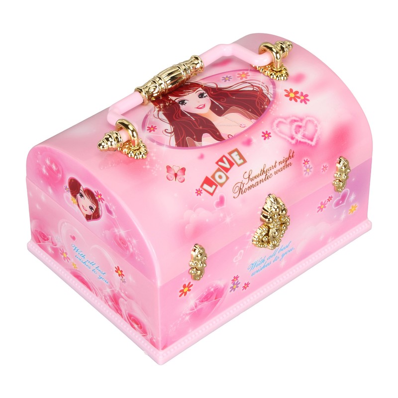 Musical Jewelry Box Large Space Mirror Design Music Jewelry Organizer