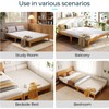 LINSY Wood Bed Frame Full Platform Bed, Retractable Bedframe with