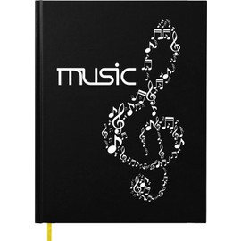 Tuun Fuplan Blank Sheet Music Notebook - Music Composition Manuscript Staff Paper Art Music Notebook, 160 Thick Pages, 8.5’’ x 11’’, Black
