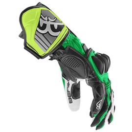 Berik Track Motorcycle Gloves, Black/Green/White, 3XL