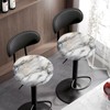 Wanzuoeng Marble Printed Stool Covers Round for Dining Chairs Decor