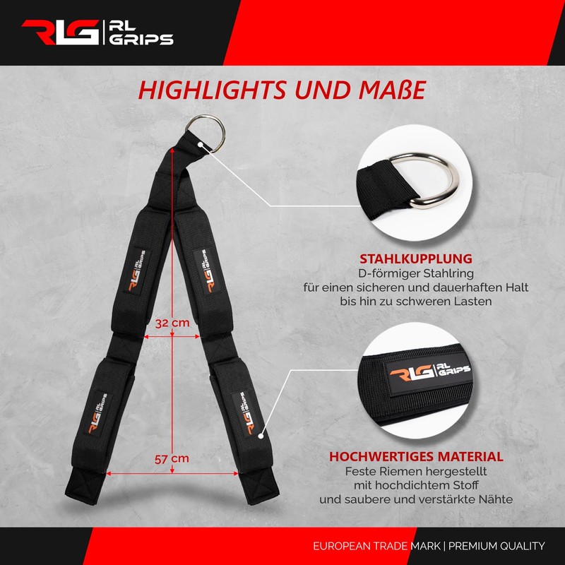 RL Grips® Tricep Rope for Pulley Training – Traction Accessory