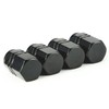 Black Hex Aluminum Tire Valve Stem Caps - 4 Pack