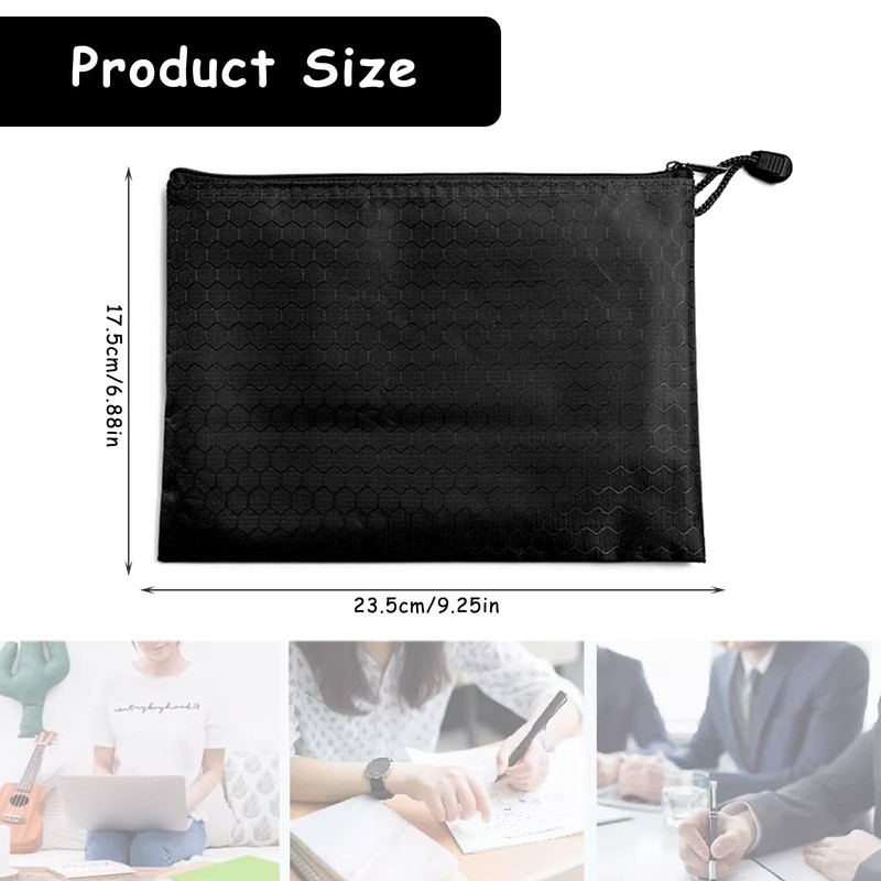 Wallet with Zip, Pack of 10, A5 Document Bag, Waterproof