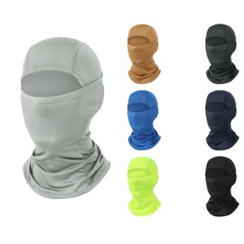 LLmoway Thin Windproof Balaclava Face Mask Neck Cover for Men Women Outdoor Sun Protection Cooling Sports Hood Light Grey