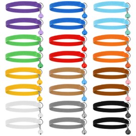 24Pcs Newborn Kitten Collars Tiny Kitten Collar with Bells Baby Puppy Whelping Collars for Small Newborn Kittens Puppies Rabbit Pet Ducks