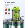 QCen Qcen Juicer Machine, 500W Centrifugal Juicer Extractor with Wide Mouth 3 Feed Chute for Fruit Vegetable, Easy to Clean, Stainless Steel, BPA-free (Green)