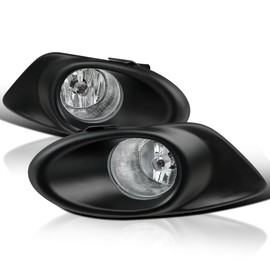 Spec-D Tuning Clear Bumper Driving Fog Lights + Bulbs + Switch Compatible with 2008-2010 Honda Accord 4Dr Sedan L+R Pair Assembly