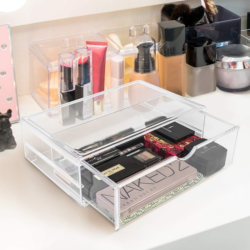 Sorbus Large Stackable Acrylic Drawers - 1 Clear Storage Drawers