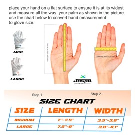 jaspo League Cricket Batting Gloves 1 Pair-Suitable For Beginner Players For Adult Senior Age Group Color White Orange Size M- For Soft Ball Only, Nylonleather