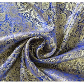 wowfabric4less123 2 Yard Gold Royal Paisley Metallic Brocade Fabric 60” Width