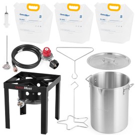 OuterMust Propane Turkey Fryer Set Turkey Fryer Pot with Basket and Burner, Outdoor Cooking Pot Ideal for Cooking Crawfish, Turkey, and Crab