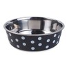 Zoon 21cm Navy Polka Bella Bowl Stainless Steel Dog Bowl