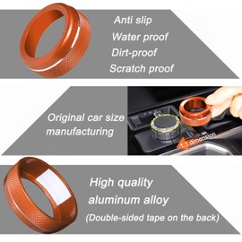 SENSHINE Air Conditioning Knob Cover Volume Control Tune Switch Buttton Covers for Dodge Durango Accessories 2021 2022 2023 2024 AC Climate Adjust Trim Ring 3Pcs (Orange)