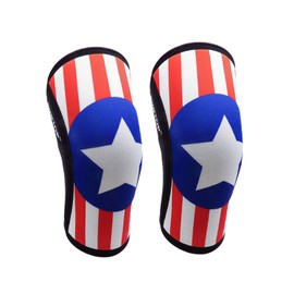 RUNTOP Knee Sleeves(1 PAIR) 7 mm Neoprene Knee Supports Pain Compression Brace Cap for Squats Cross Fitness Training WODS Weightlifting Powerlifting Knee Pads For Men Women Kids (M, Captain US)