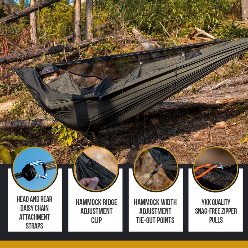 OneTigris KOMPOUND Camping Hammock with Net, Lightweight Portable Hammock with