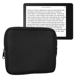 kwmobile Fabric Case Compatible with 6.8-7 Inch eReader Case - Fabric Case for E-Reader with Zip - Black
